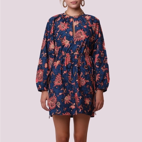 A.L.C. / Myra floral-print cotton-poplin mini dress blue pink 2 XS - Picture 3 of 8